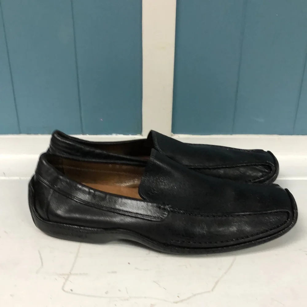 Donald J. Pliner Sport Mens Black Eiver leather Driving Moccasins US size 9‎